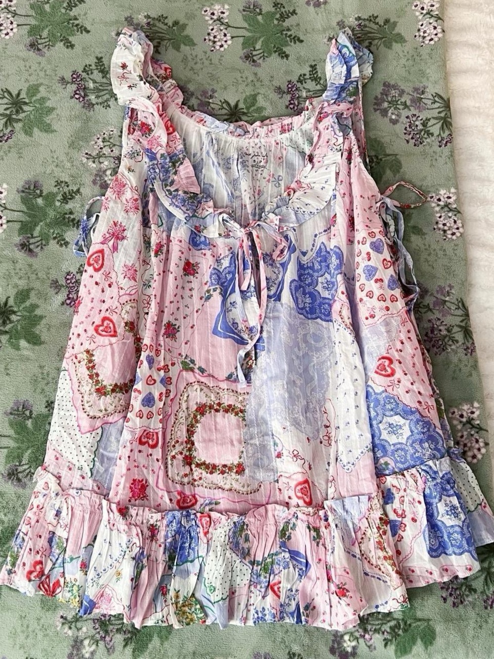 Urban Outfitters Out From Under Love Letters Ruffle Trim Babydoll Sleep Dress 💗🌸